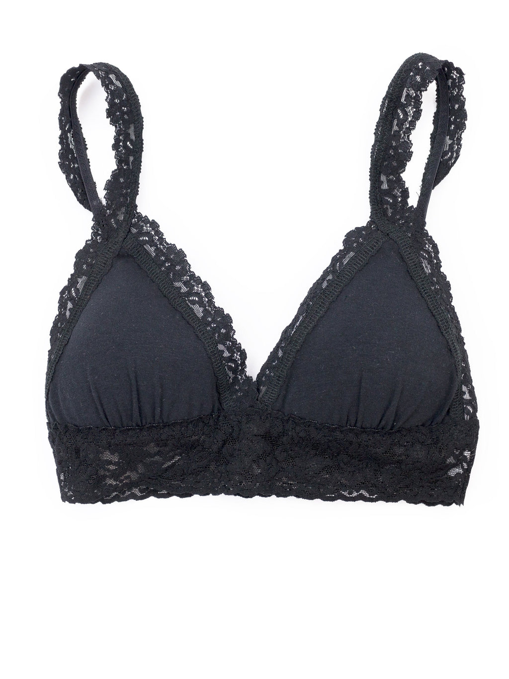 Signature Lace Padded Crossover Bralette Black