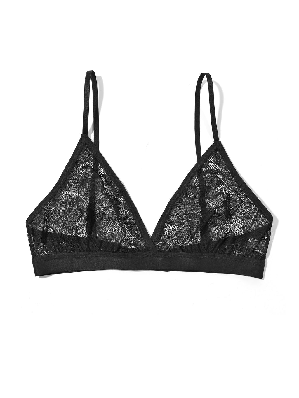 Signature Lace Padded Triangle Bralette Deep Waters Blue