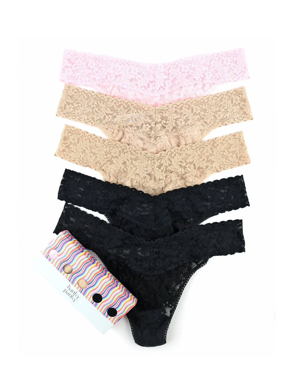 3 Pack Low Rise Lace Thongs, Hanky Panky