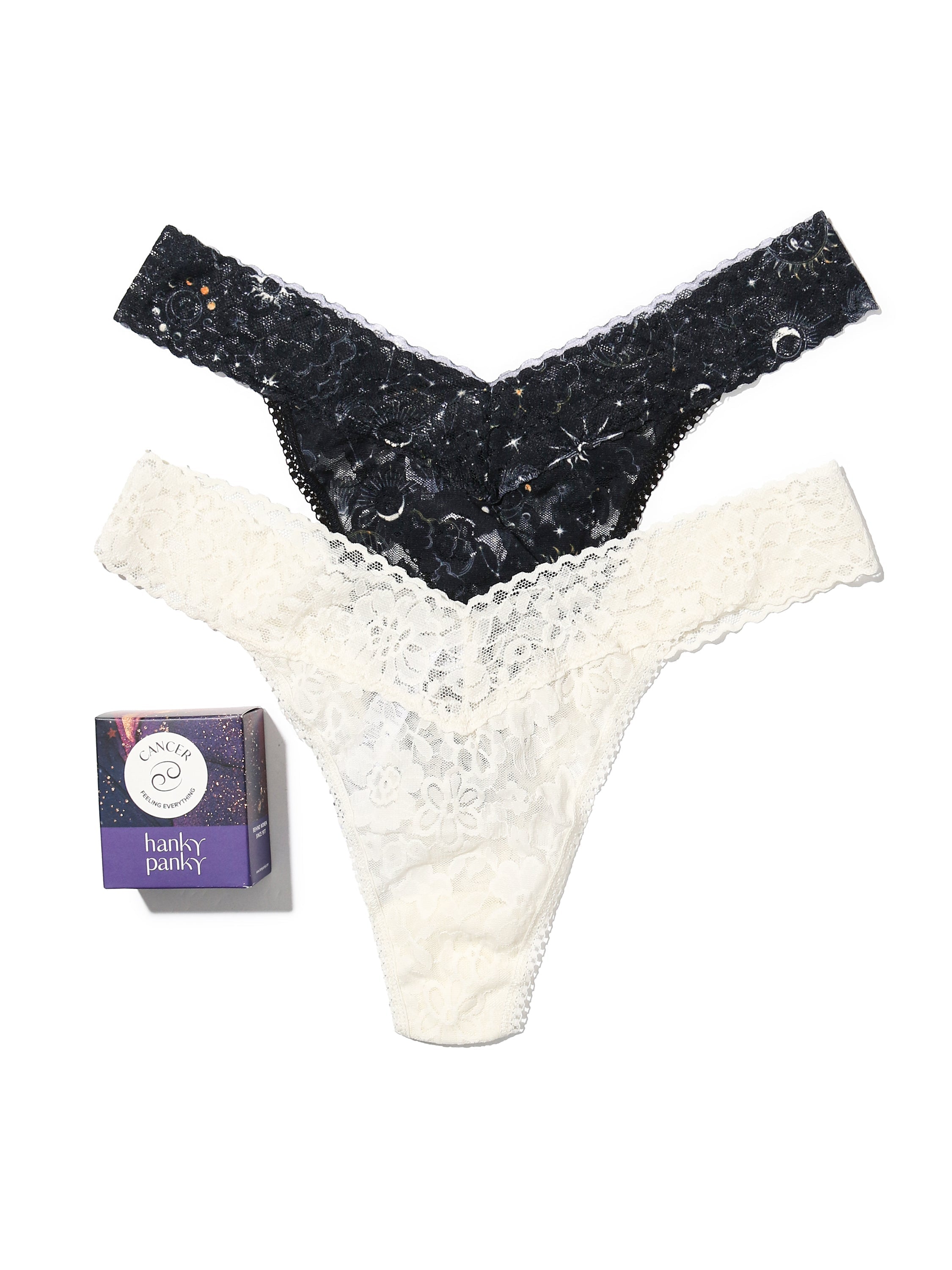 HANKY PANKY DAILY LACE™ ASTROLOGY ORIGINAL RISE THONG 2 PACK CANCER