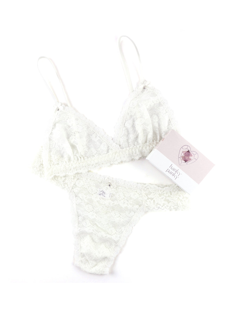 White 2 Piece Lace & Silk Set with Thong – Brides by Tina