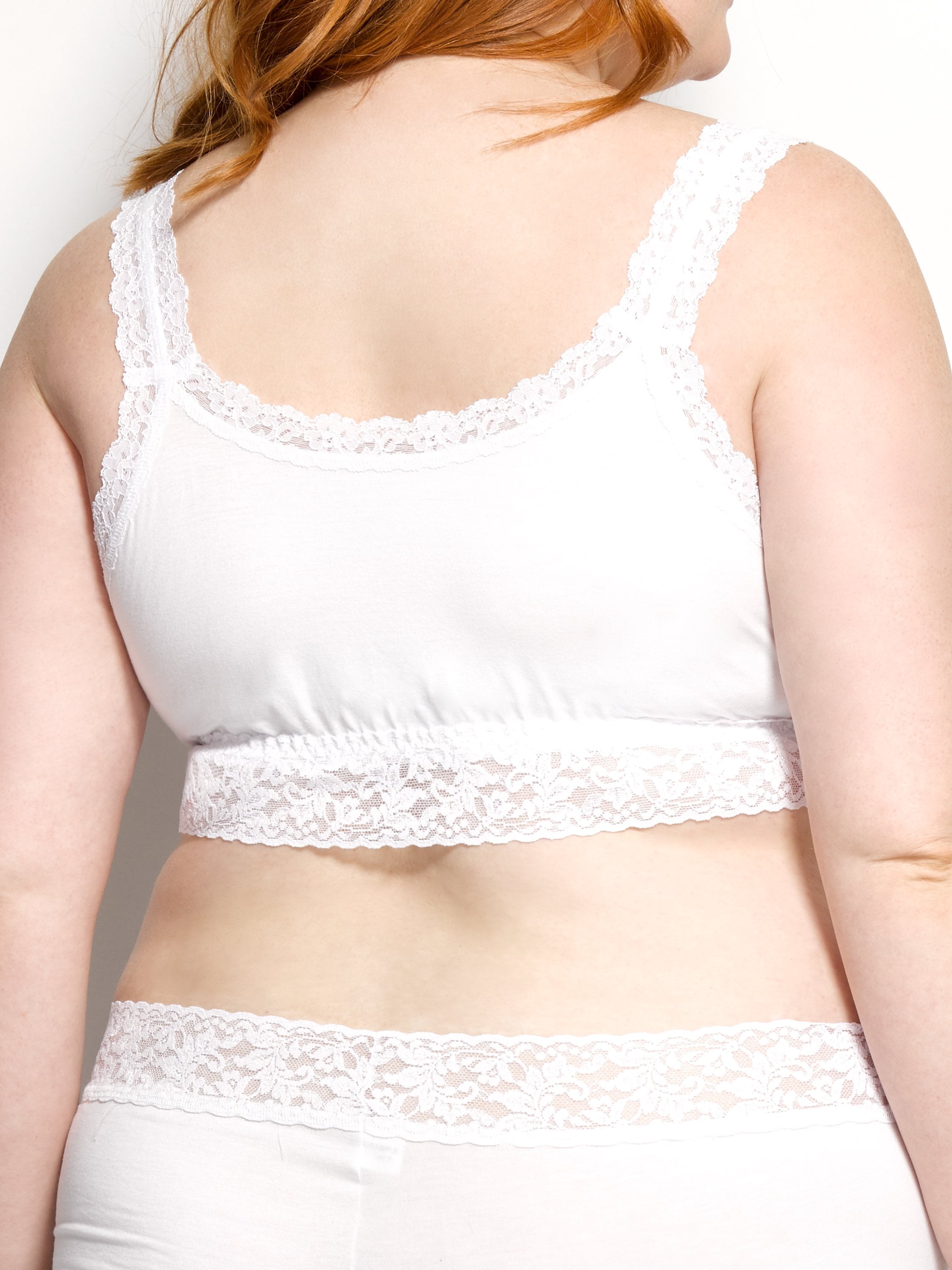 Auckland Ældre Udled Plus Size Supima Cotton Cropped Top in White | Hanky Panky