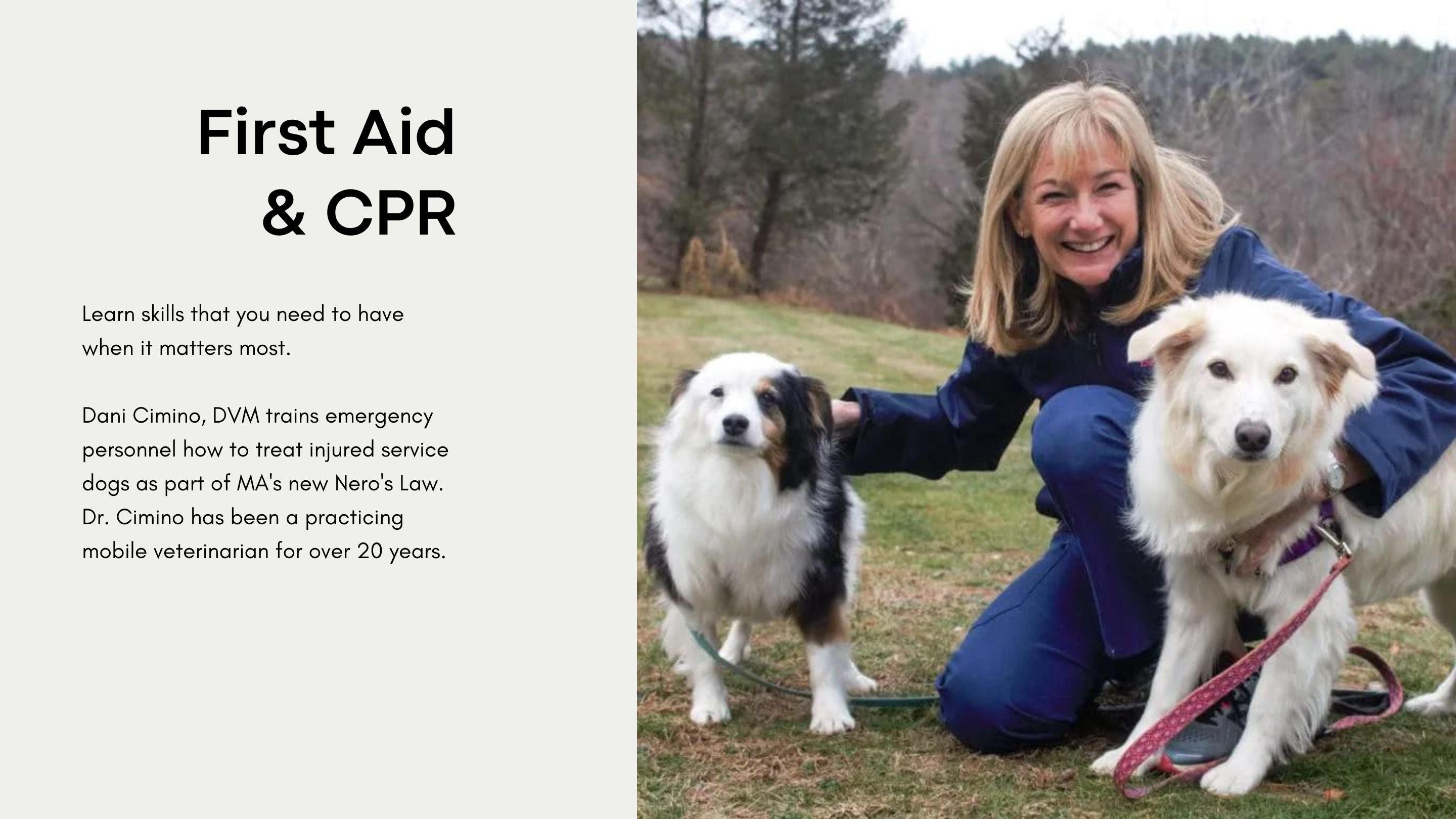 Dani Cimino DVM speaks at the pet health nutrition first aid and CPR workshop to benefit charity