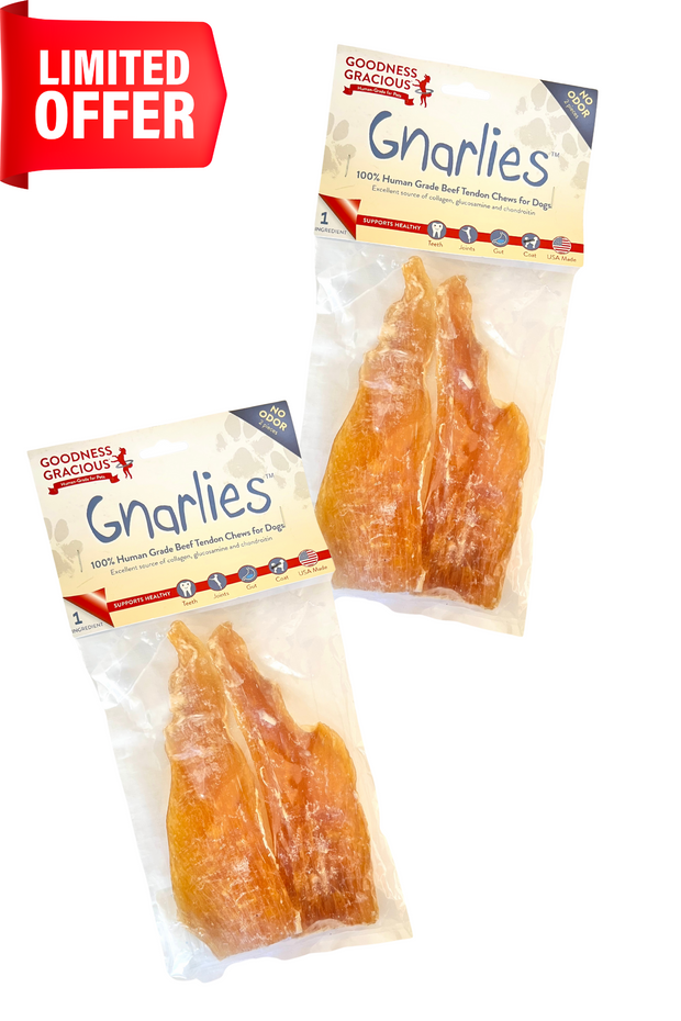 Back Strap Gnarlies Beef Dog Chews 2- PACK