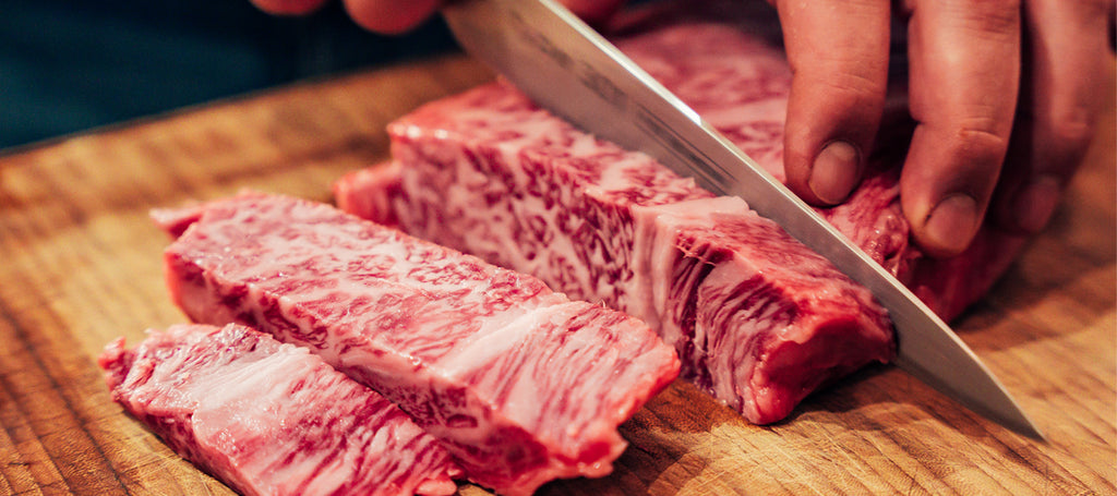 Picture of cutted up Japanese Wagyu