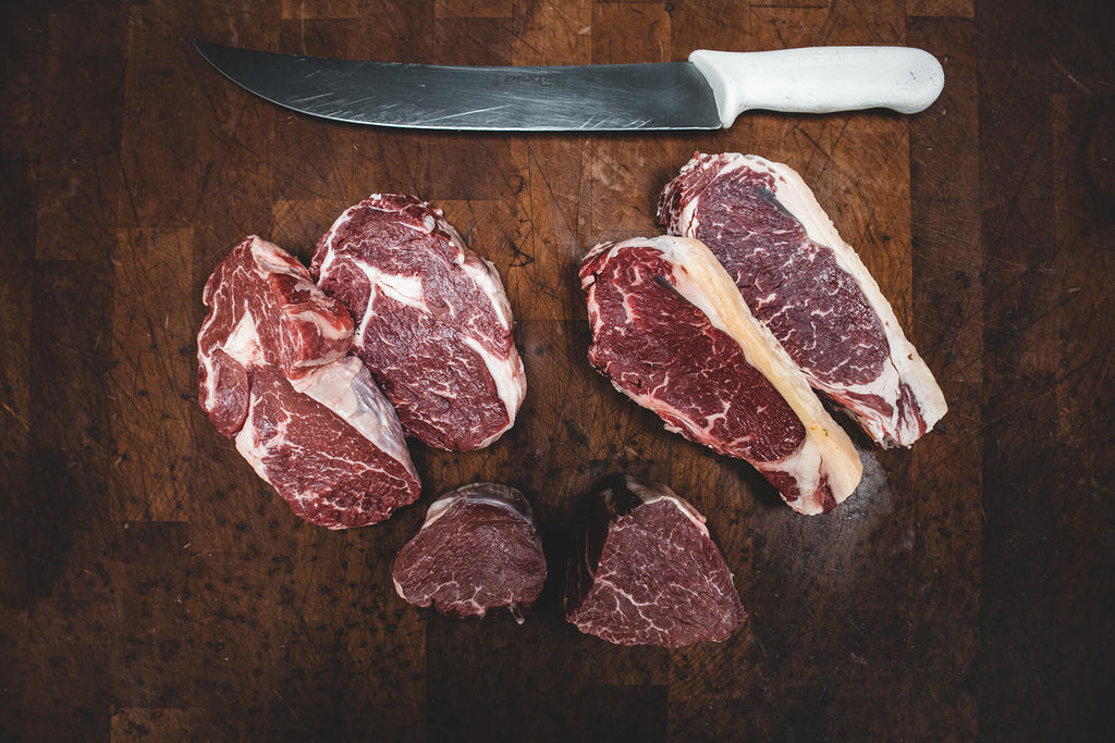Picture of different steak cuts