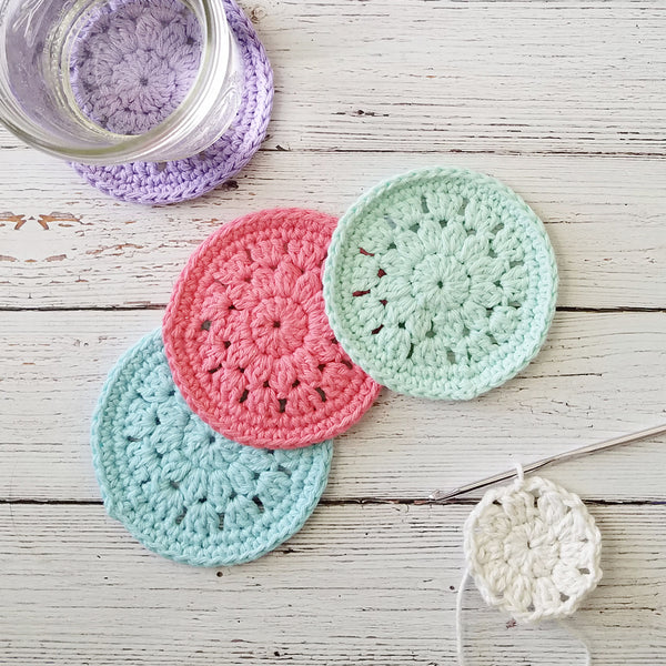 Spring Blooms Crochet Coaster Free Pattern - The Unraveled Mitten