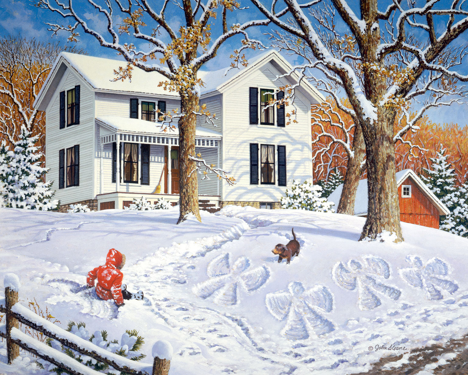 Джон Слоун картины зимний пейзаж