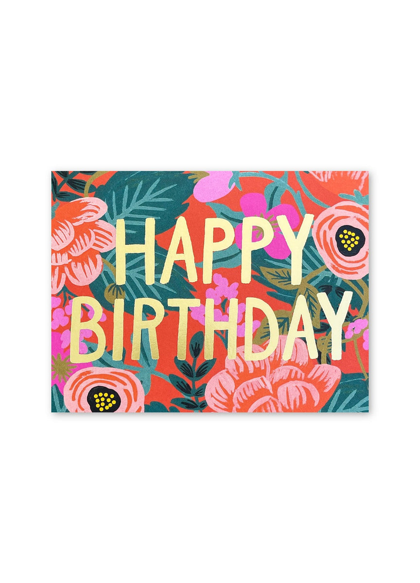 Floral Happy Birthday Card – Carolina