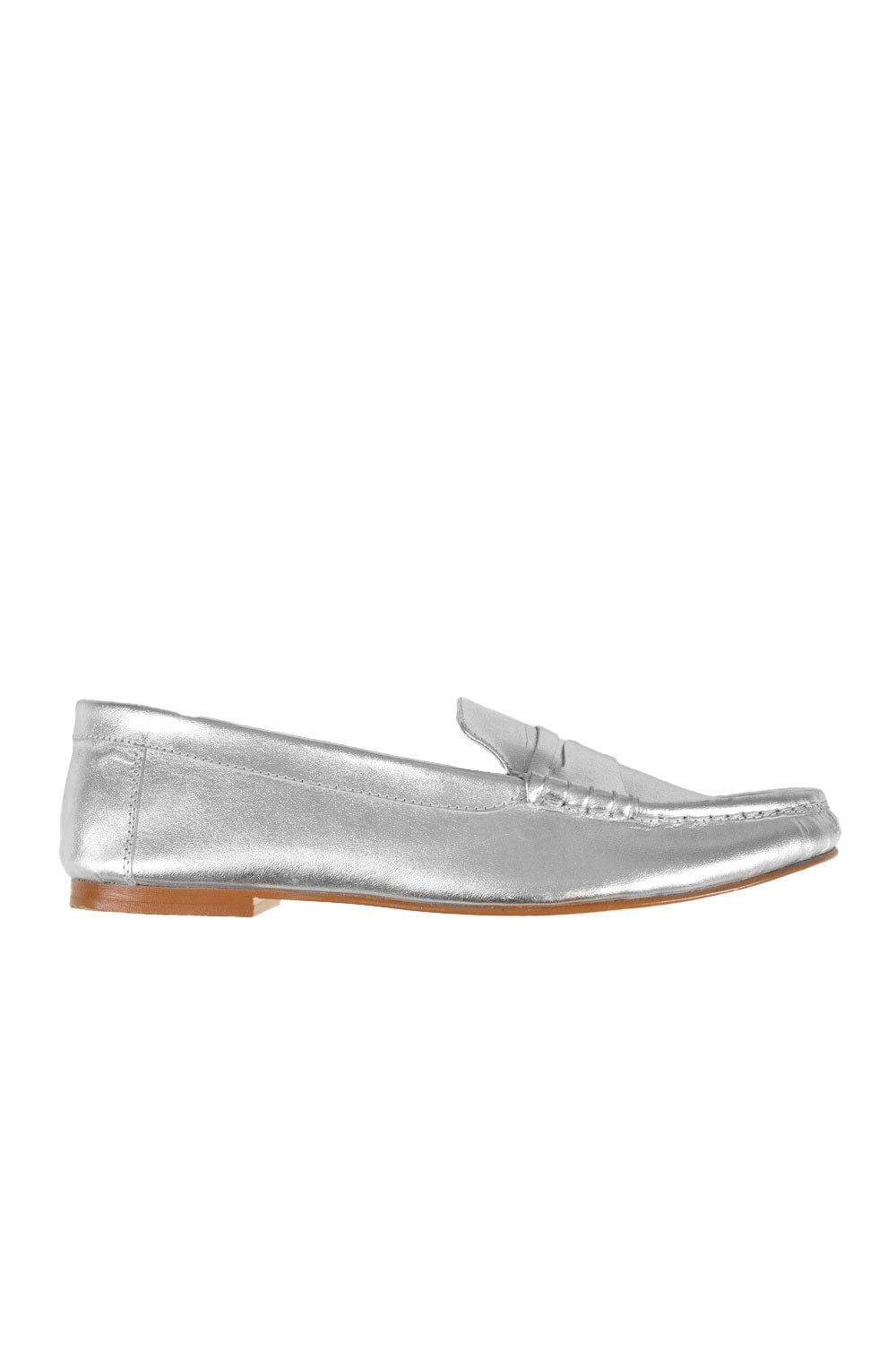 Lillian Leather Loafers in Silver – Carolina