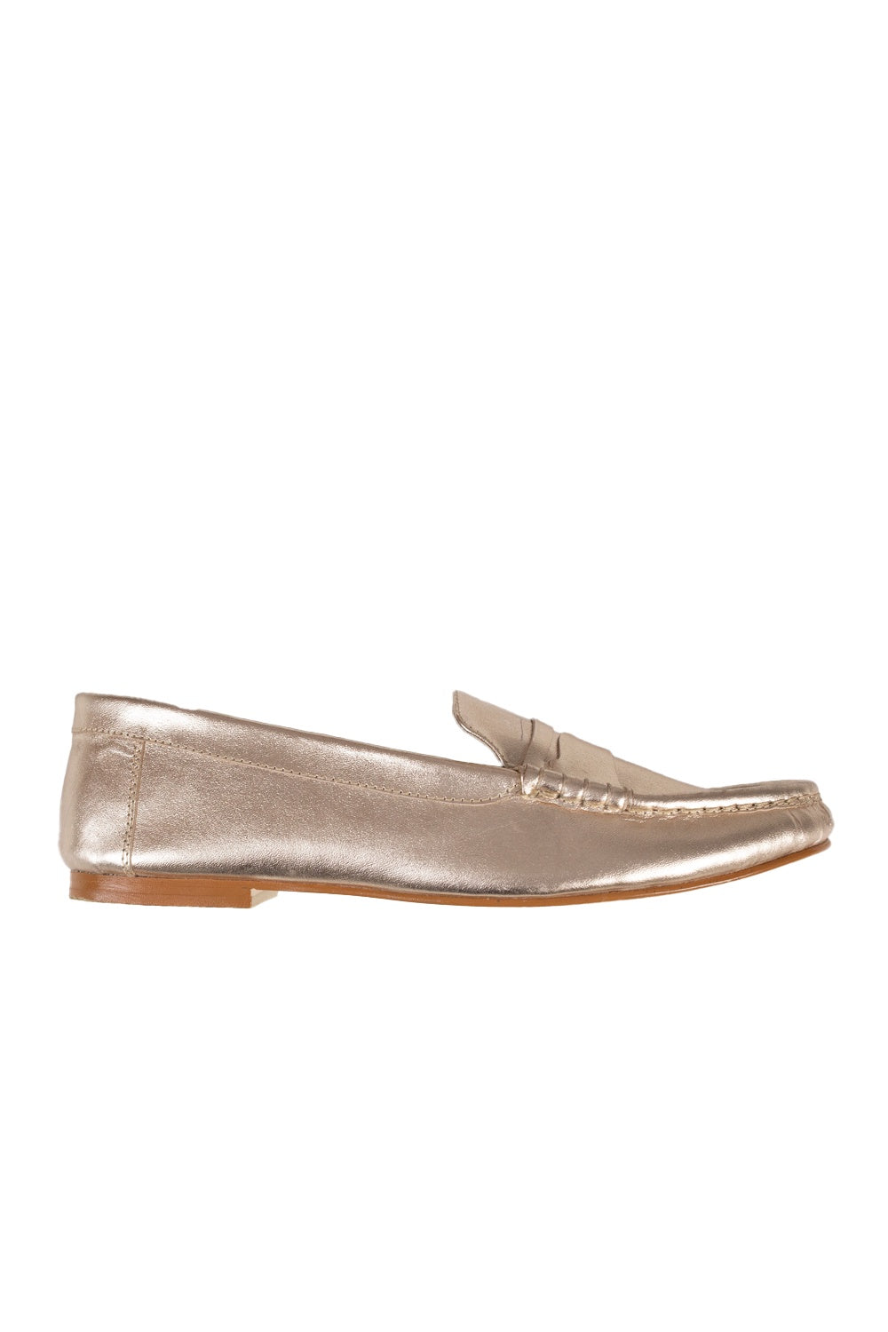 Lillian Leather Loafers in Gold - Carolina