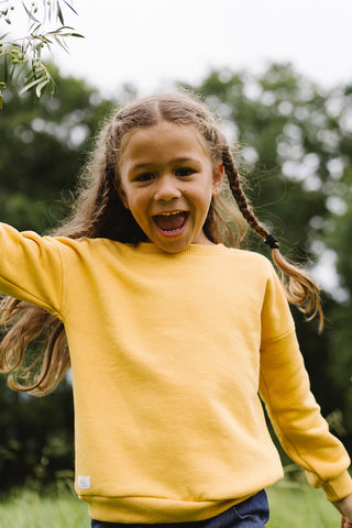 Sweat Alma jaune moutarde sable doré tout doux enfant