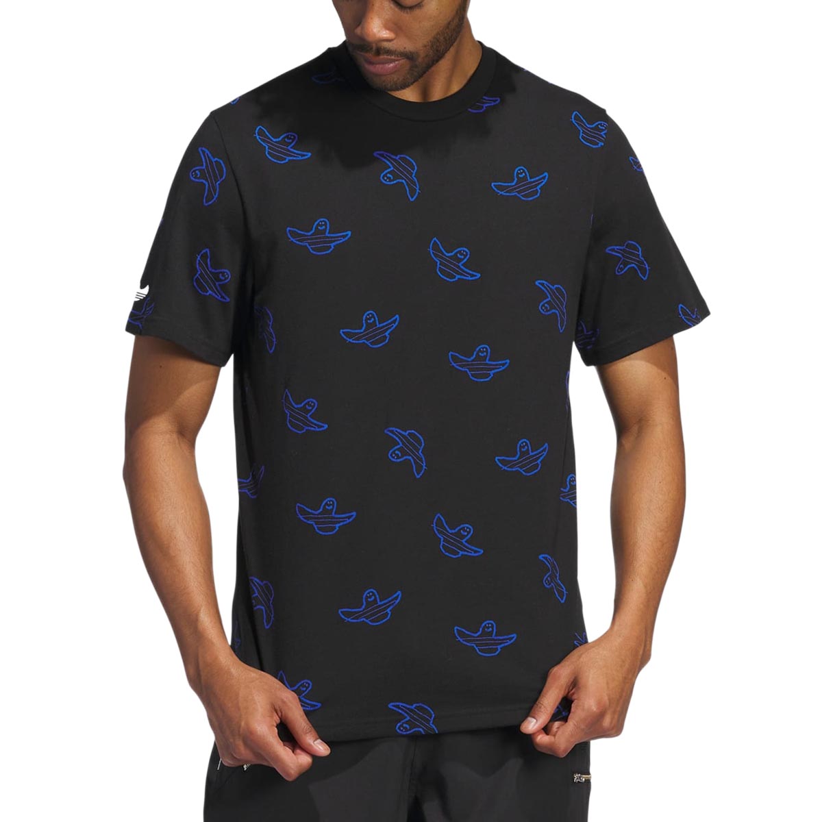 Adidas Shmoofoil All-Over-Print T-Shirt - Black/Royal Blue