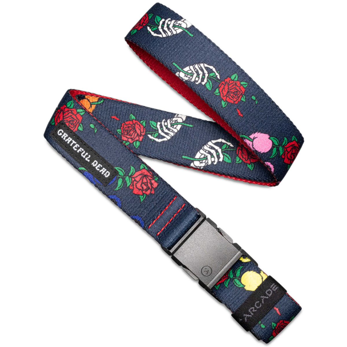 Arcade Grateful Dead Skelton Bear Slim Belt - Navy