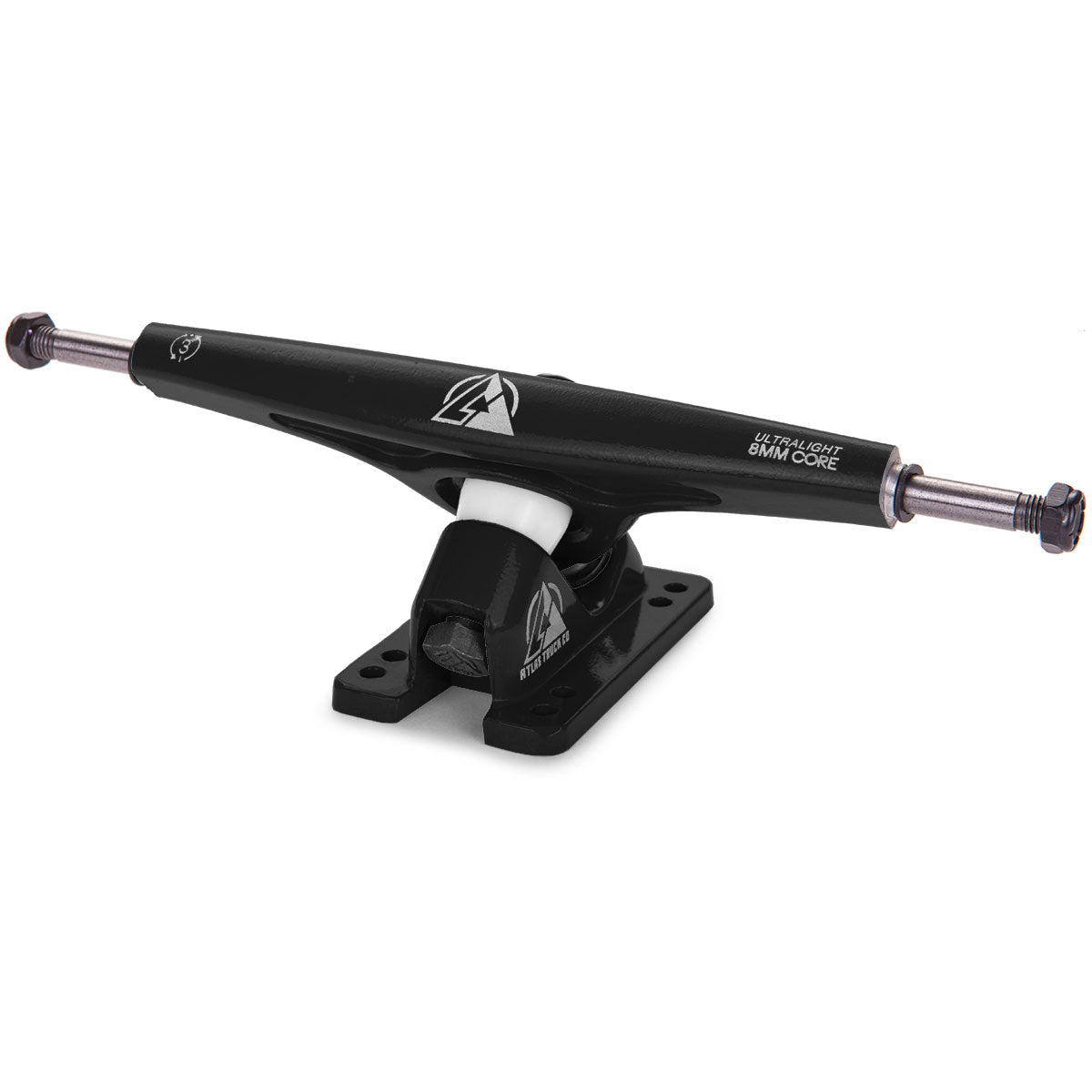 Atlas 180mm 8mm 48 Degree Ultralight Longboard Trucks - Black