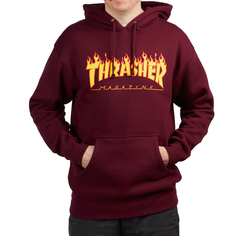 FLAME - HOODIE - GREY – Thrasher Magazine