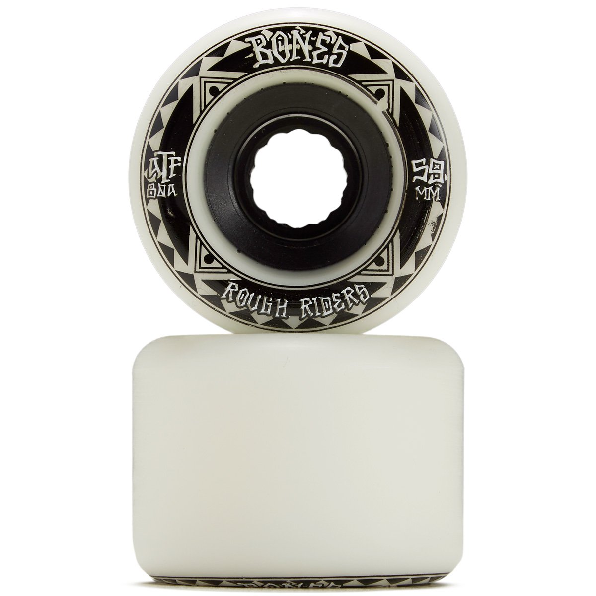 Bones Rough Riders Runners Skateboard Wheels - White - 59mm