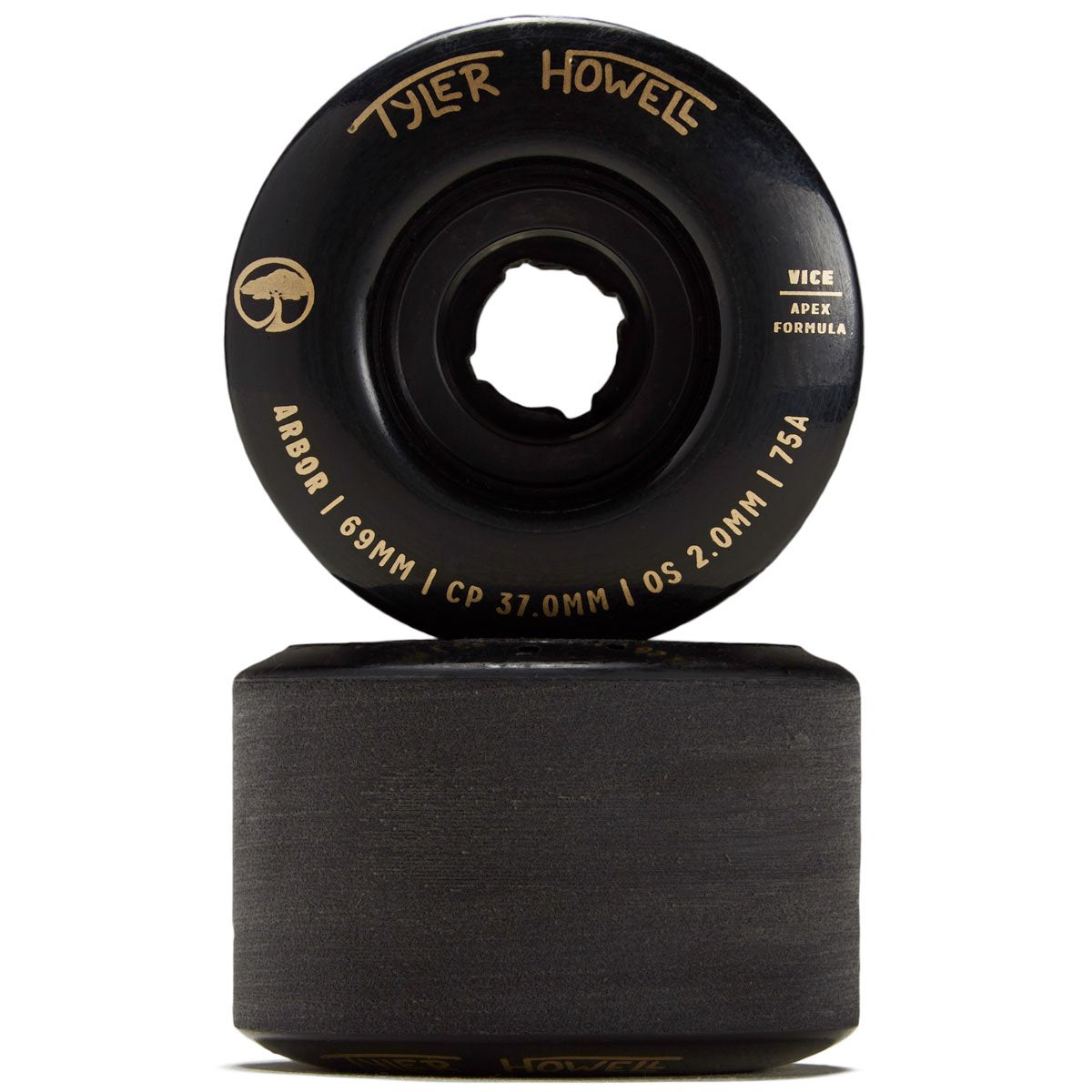 Arbor Vice Tyler Howell 75a Longboard Wheels - Black - 69mm