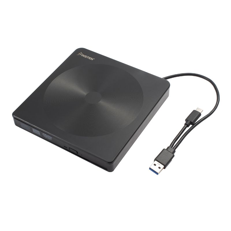 Insten External Drive 3.0 with USB C Cable, DVD Disc