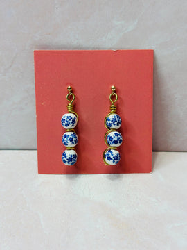 Blue Blossom Wire Wrapped Earrings