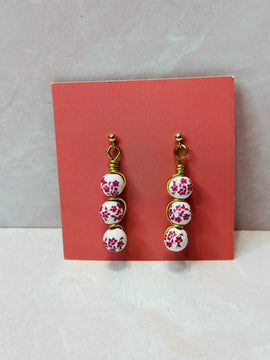 Pink Blossom Wire Wrapped Earrings