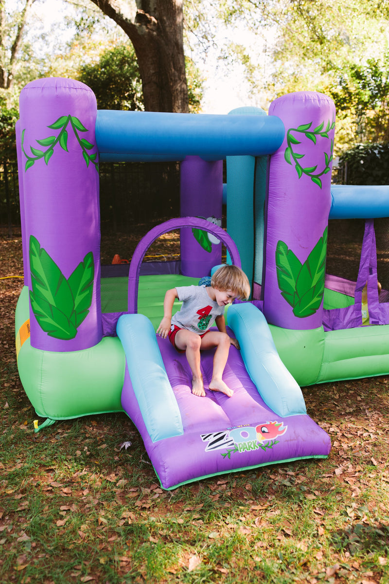 kidwise zoo park bouncer with ball pit