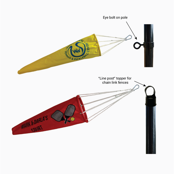 How to attach custom printed lightweight windsocks onto pole