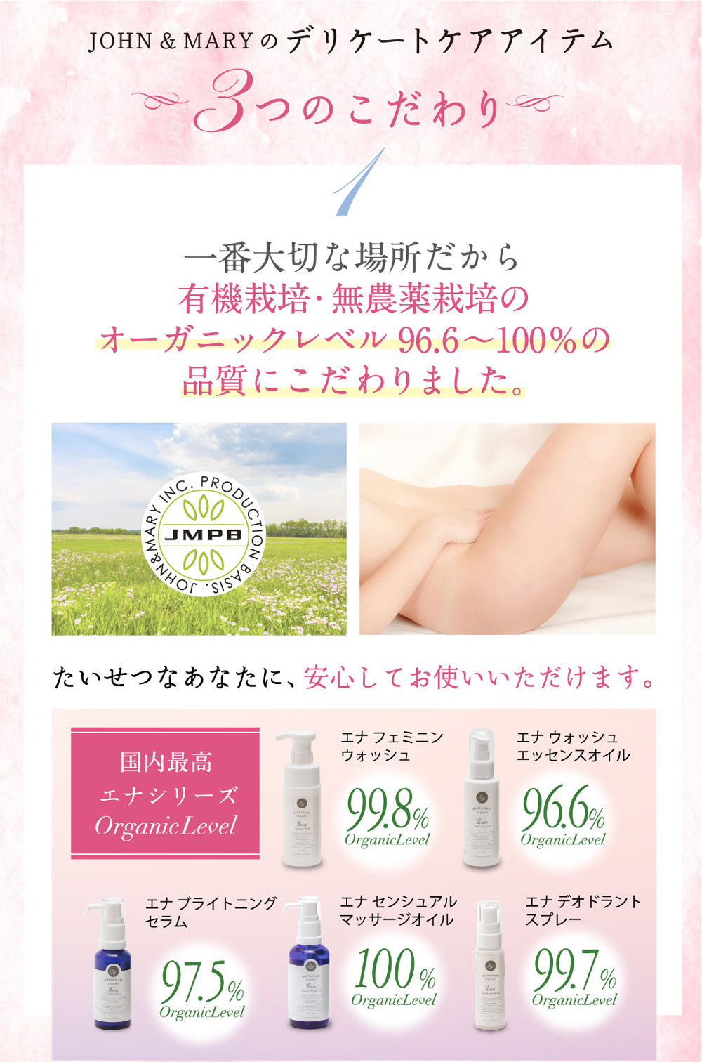 有機栽培・無農薬栽培のオーガニックレベルの品質にこだわりました。