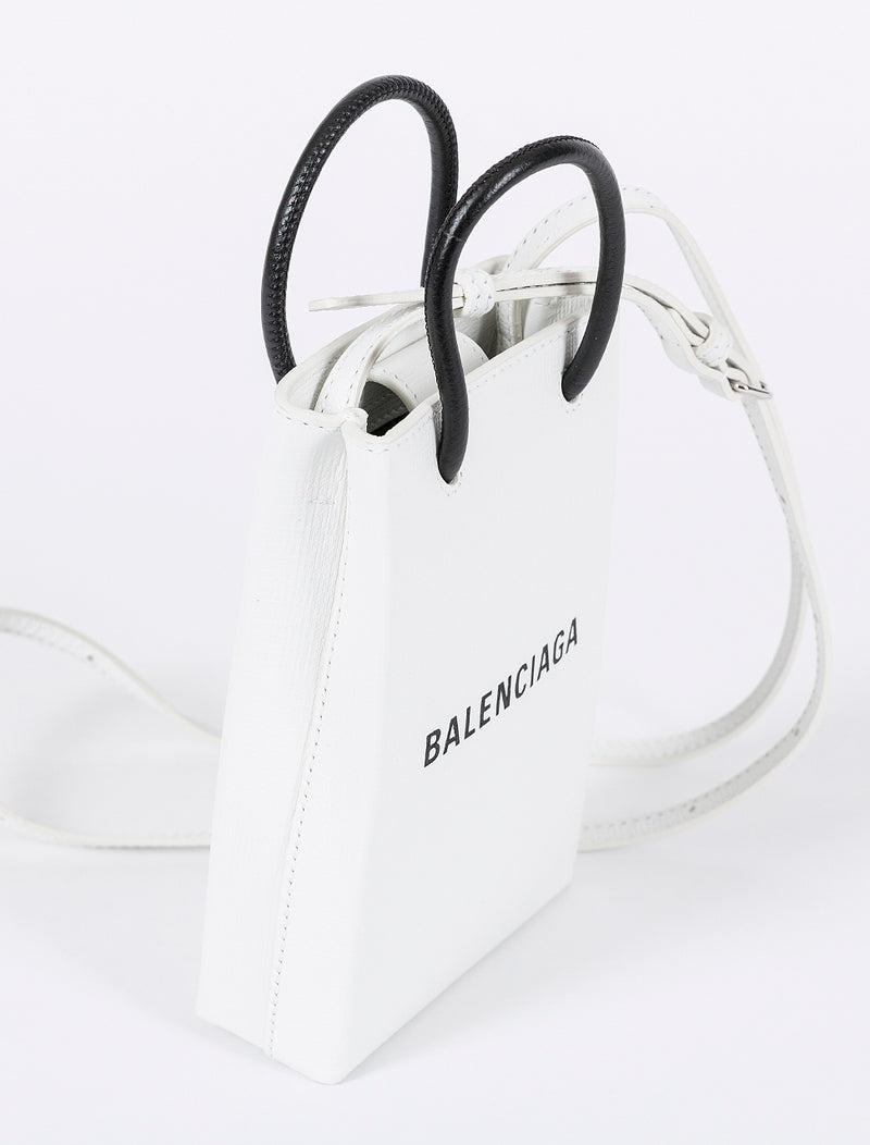 Balenciaga Shopping Phone Holder Bag Leather Black  Phone Bag  fashionette