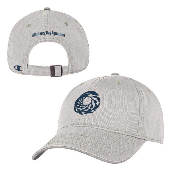 Champion adult black logo baseball hat | Monterey Bay Aquarium Store | Baseball Caps