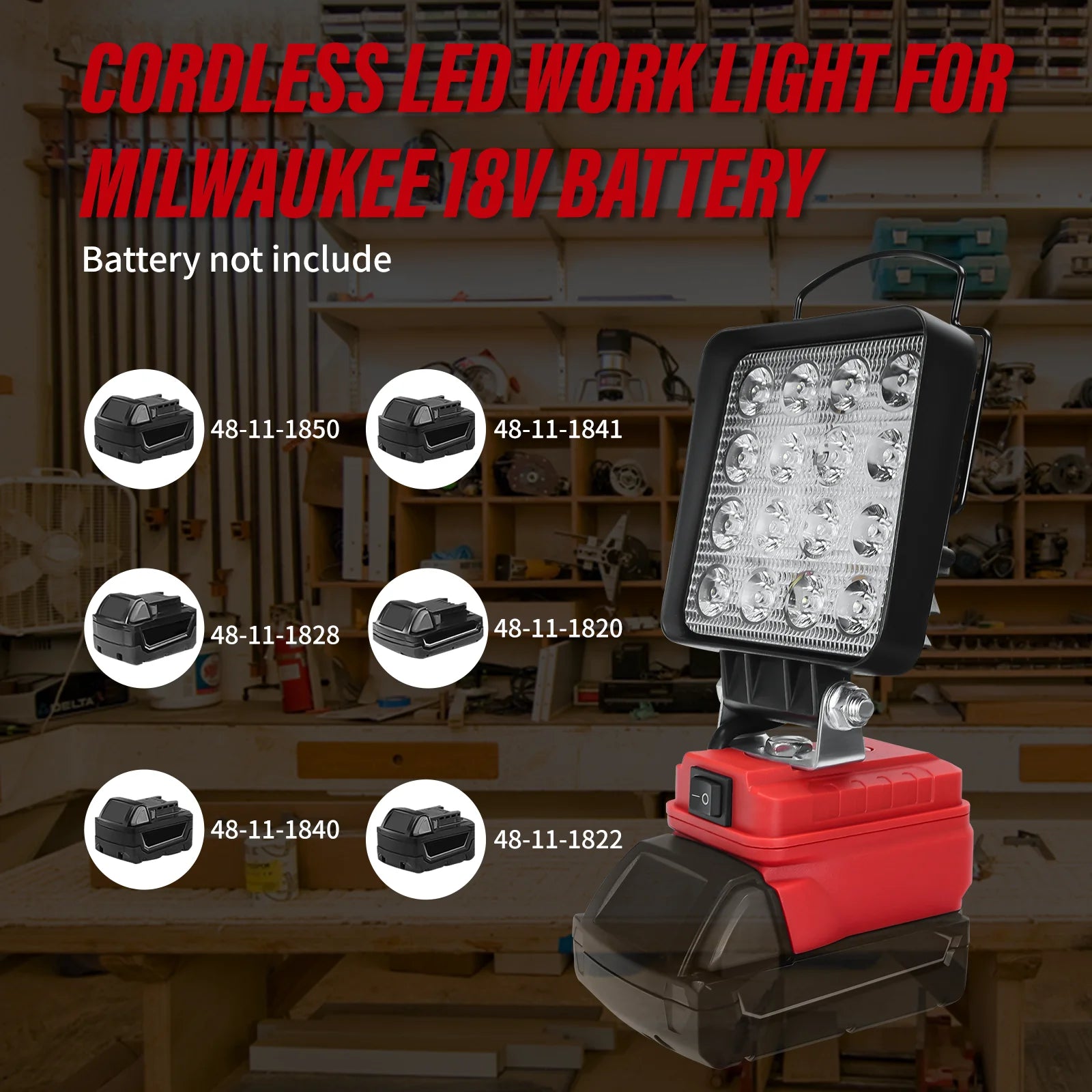 Lampe de travail LED sans fil en situation