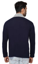 Load image into Gallery viewer, Stylish Full Sleeve Blue &amp; Grey Shrug For Men

