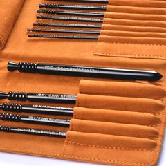 Premium Ebony Wood 7 Crochet Hooks Set with Leather Carrying Case | 13  Crochet Hooks Size US E - P