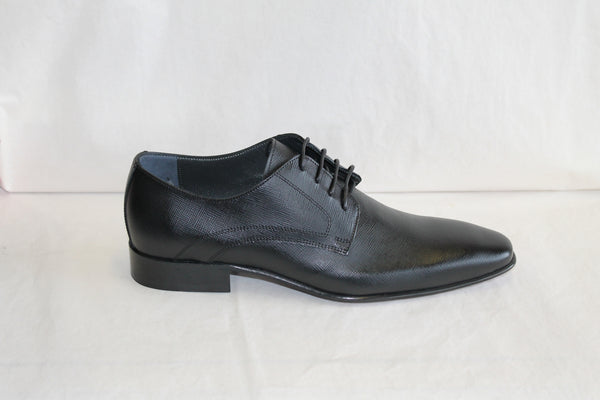 6930 - Mirage Men's Dress Slip On Shoe Plain Toe Black Safiano 