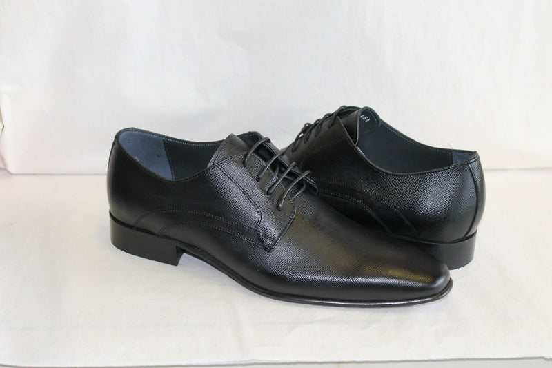 6749-S - Mirage Men's Black Dress Lace Shoe Plain Toe Saffiano Leather ...