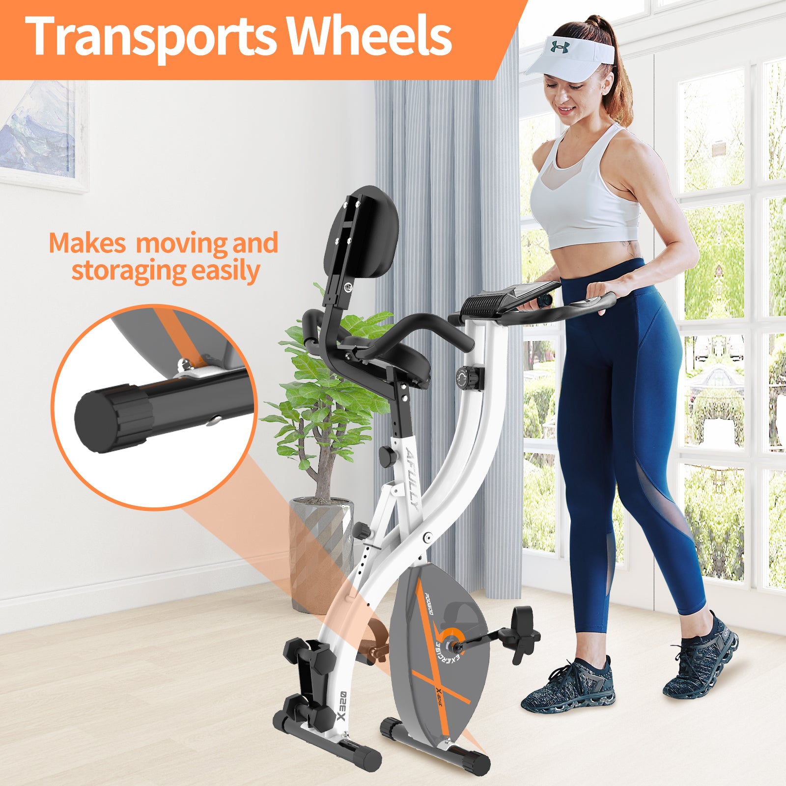 Indoor Cardio Training Exercise Bike W Dumbbell LCD Display