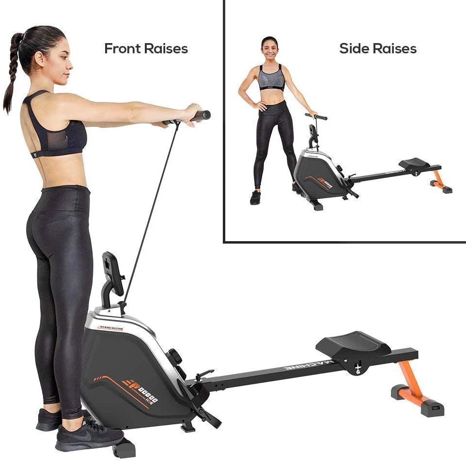 Naipo Rowing Machine Magnetic & Air Dual Folding Rower for Home Use 250lbs  Max Weight Rower for Exercise Gyms Training