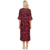 red tiger 6x6 3 Double Cuff Midi Dress - Print On Design POD