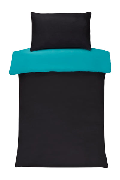 Impressions Fusion Polyester Black And Teal Duvet Cover Set 3
