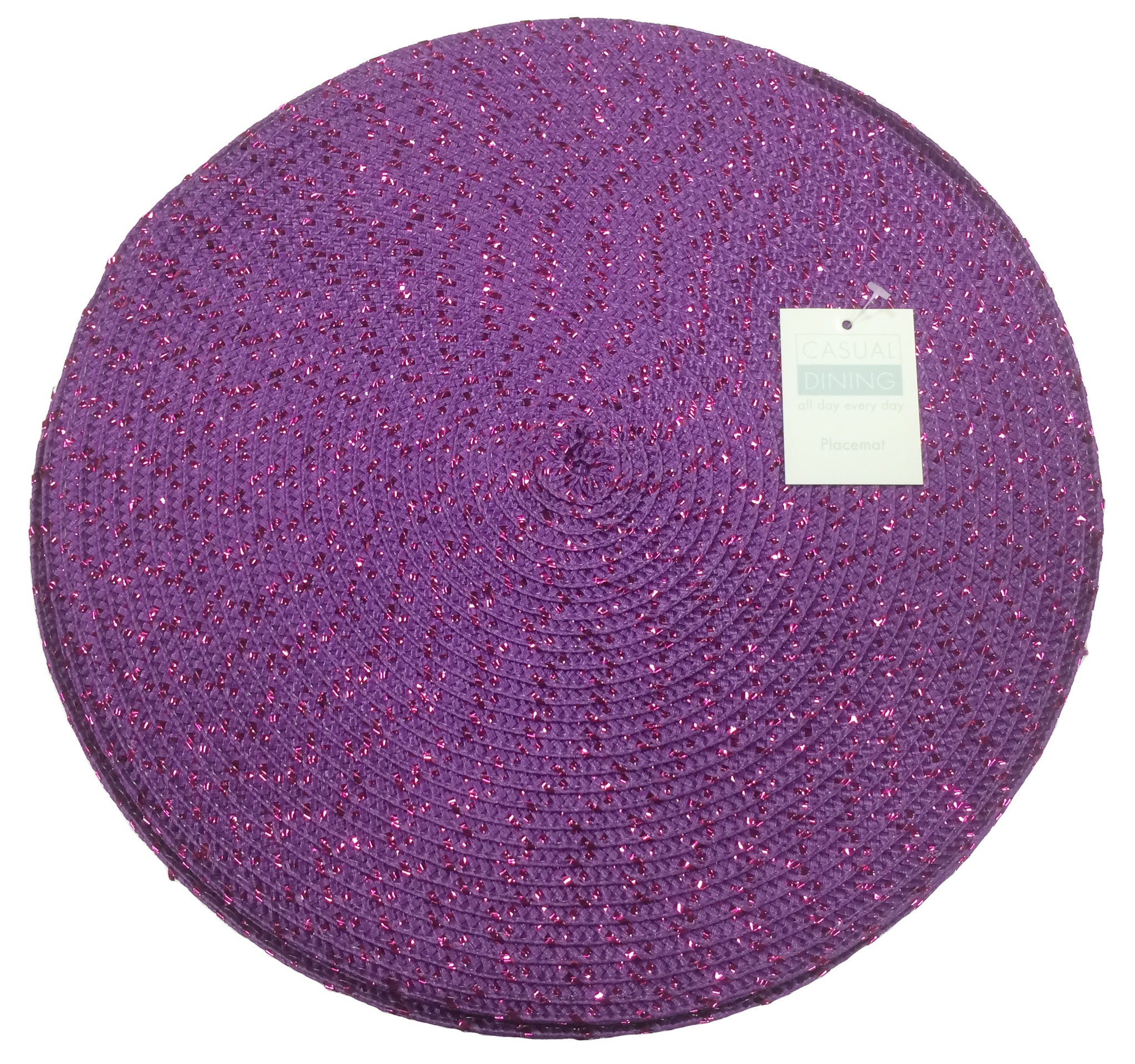 Metallic Purple Effect Pack Of 4 Placemats Matching Coasters