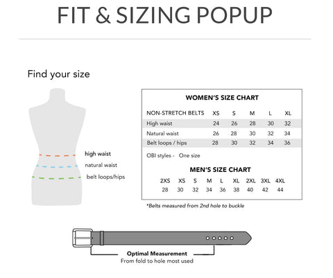 Size chart - Brave – REDVELVET Clothing