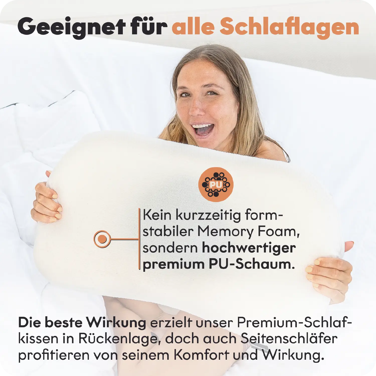 Das TMX TRIGGER PILLOW ist für alle Schlaflagen geeignet