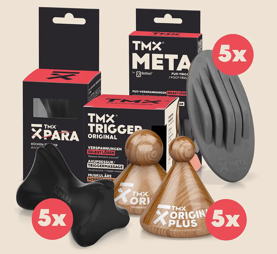 Das TMX Trainer Bundle - Produkte mit Verpackungen