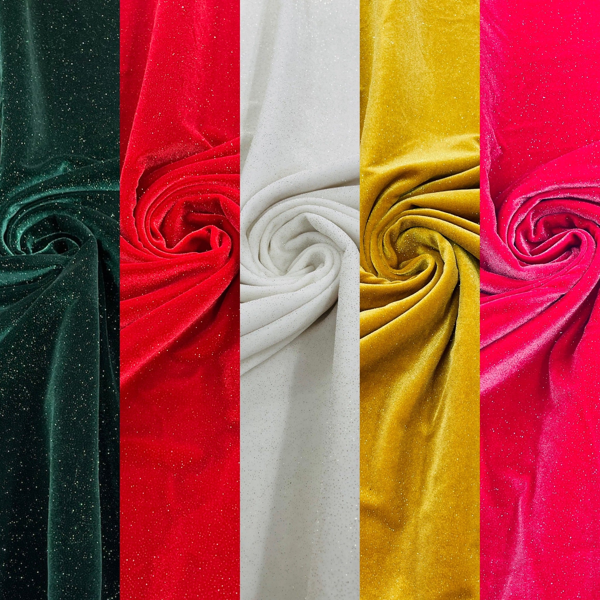 GLITTER STRETCH VELVET (By The Yard)