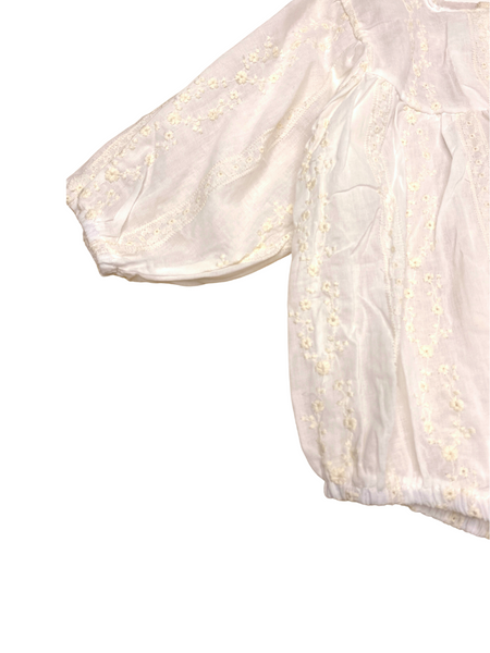 White Embroidered Baby Blouse Bodysuit