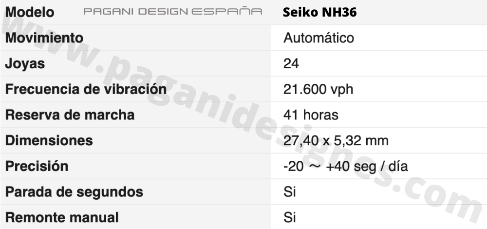 PD-1696. Seiko NH36