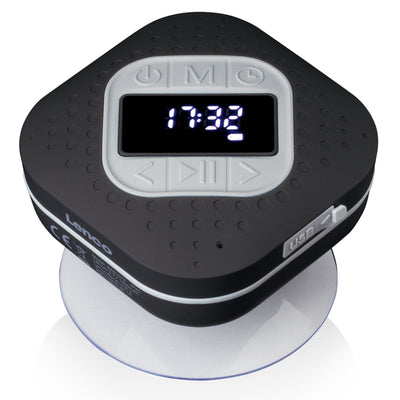 Lenco BAR-013BK - Waterproof bath and kitchen FM radio with Bluetooth® and timer - Black