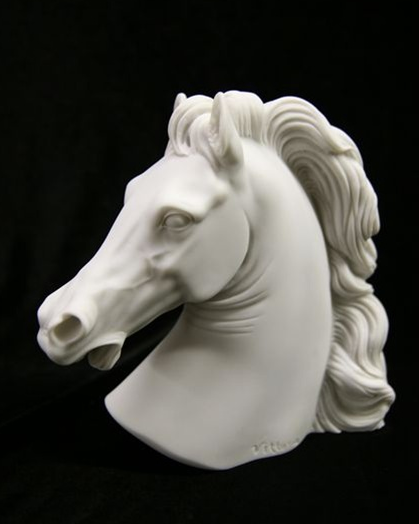 Italian Marble Horse Head Statue