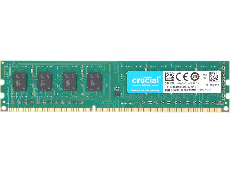 Crucial 8GB 240-Pin DDR3 SDRAM DDR3L 1866 (PC3L 14900) Desktop Memory Model CT102464BD186D