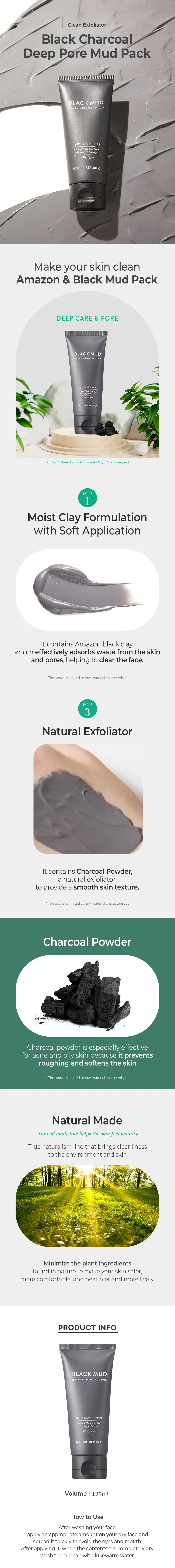 Nature Republic_Natural Made Black Charcoal Deep Pore Mud Pack 100ml_1